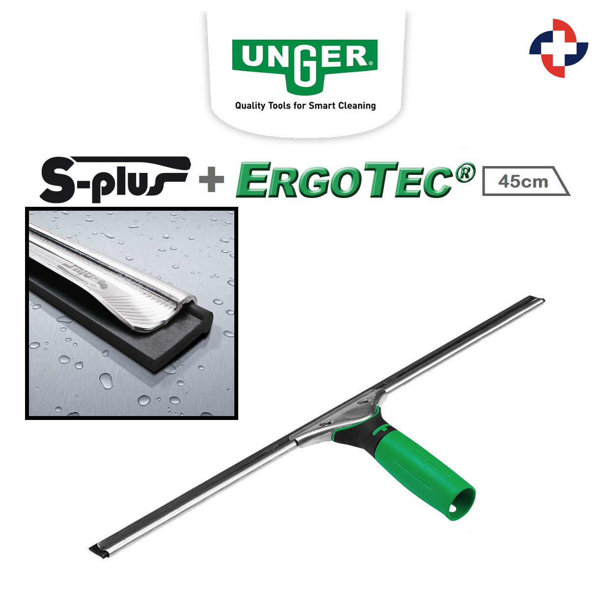 ErgoTech-takim-45-S-plas Unger Camçek ErgoTec S-Plus Kanallı 45cm - Görsel 1