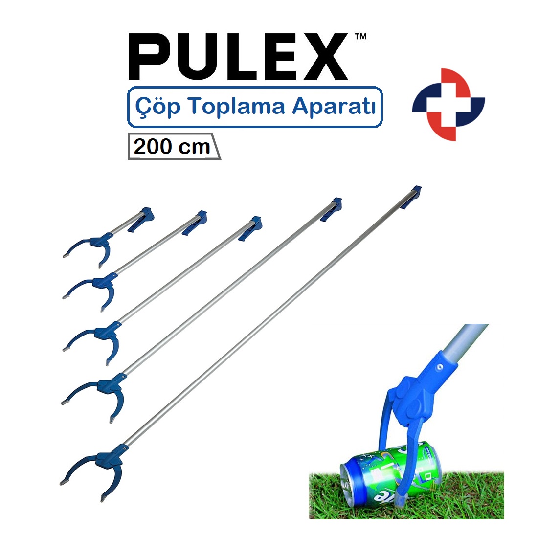 Pozitifco-Pulex-Nipper-Reachers-200cm Pulex Çöp Toplama, Parça Tutma Aleti 200 cm - Görsel 1