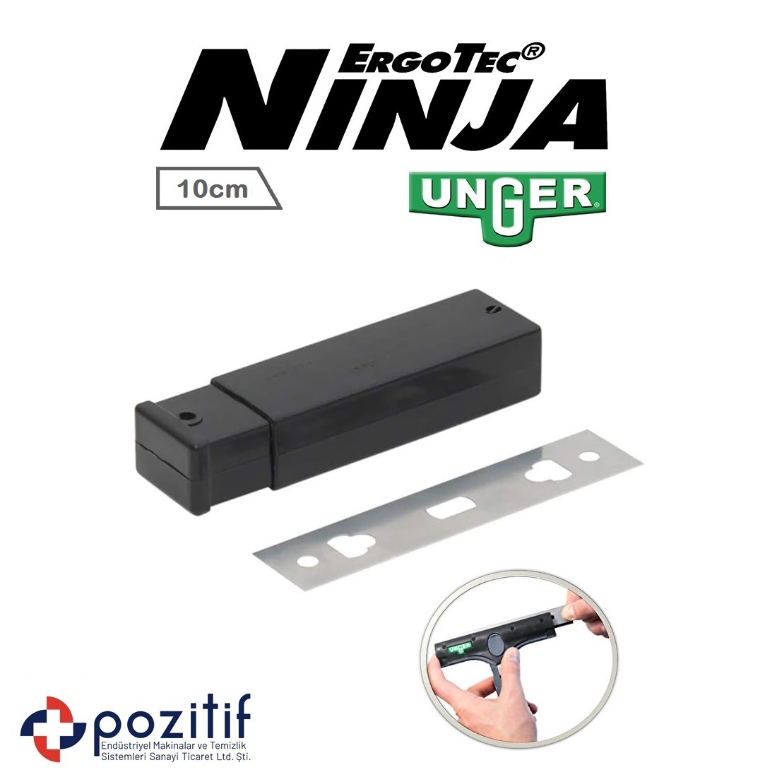 Unger-ENB10 Unger Ninja cam jileti 10 cm. premium (25'li) - Görsel 1