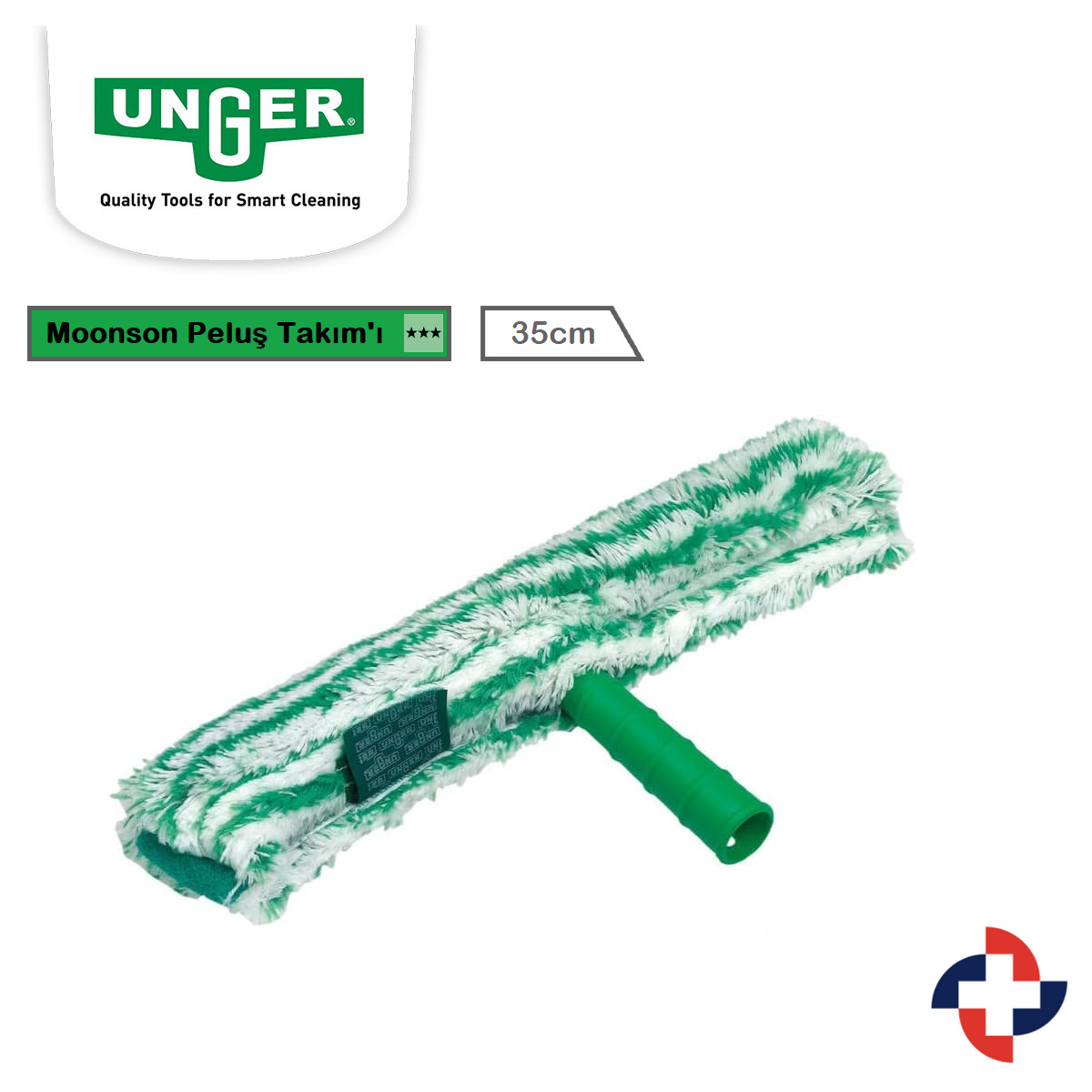unger-ergotec-pelus takim-35 Unger zebra cam peluş set 35 cm.plastik saplı - Görsel 1