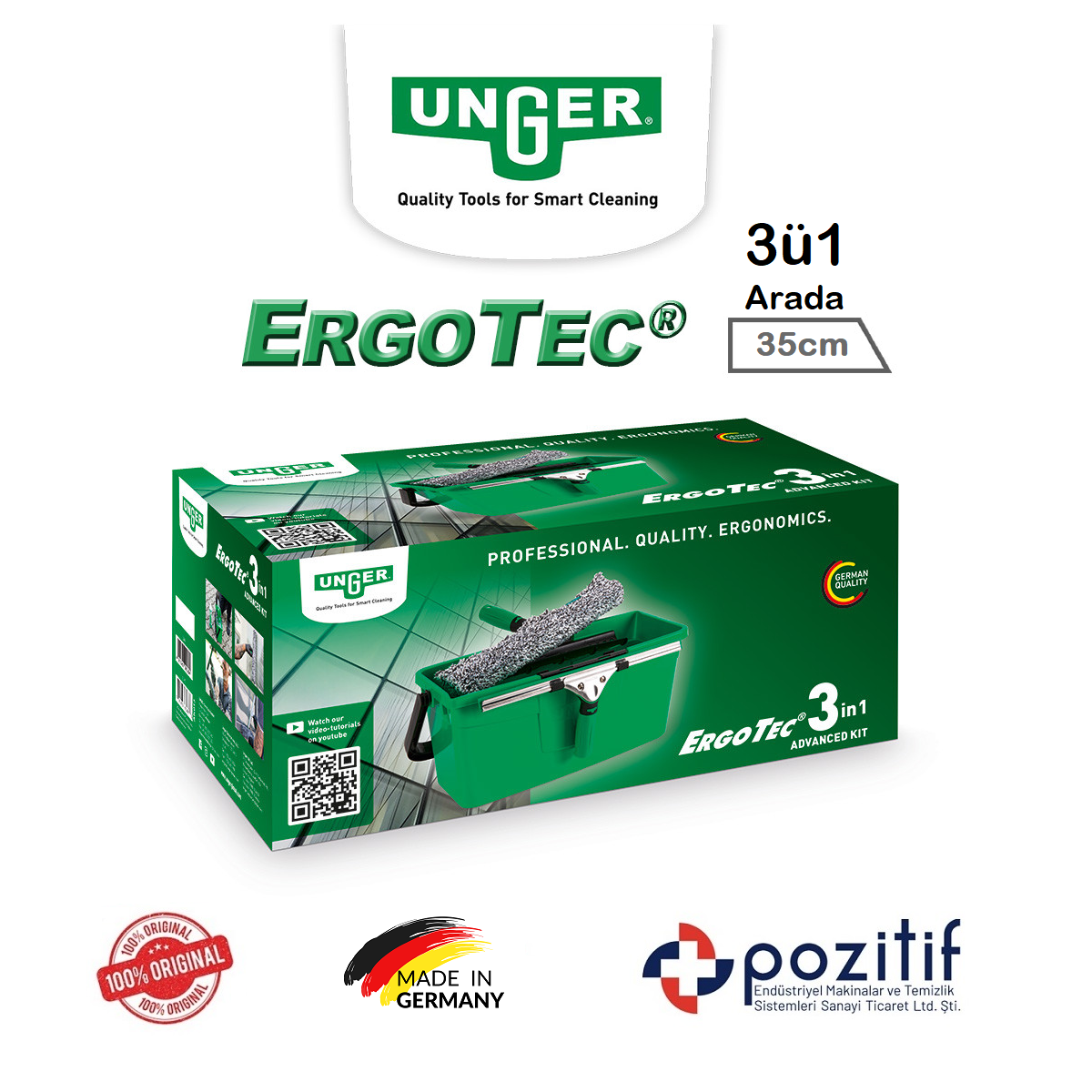 unger-ErgoTech-AK013-a Cam Temizleme Seti - 35cm - Görsel 1