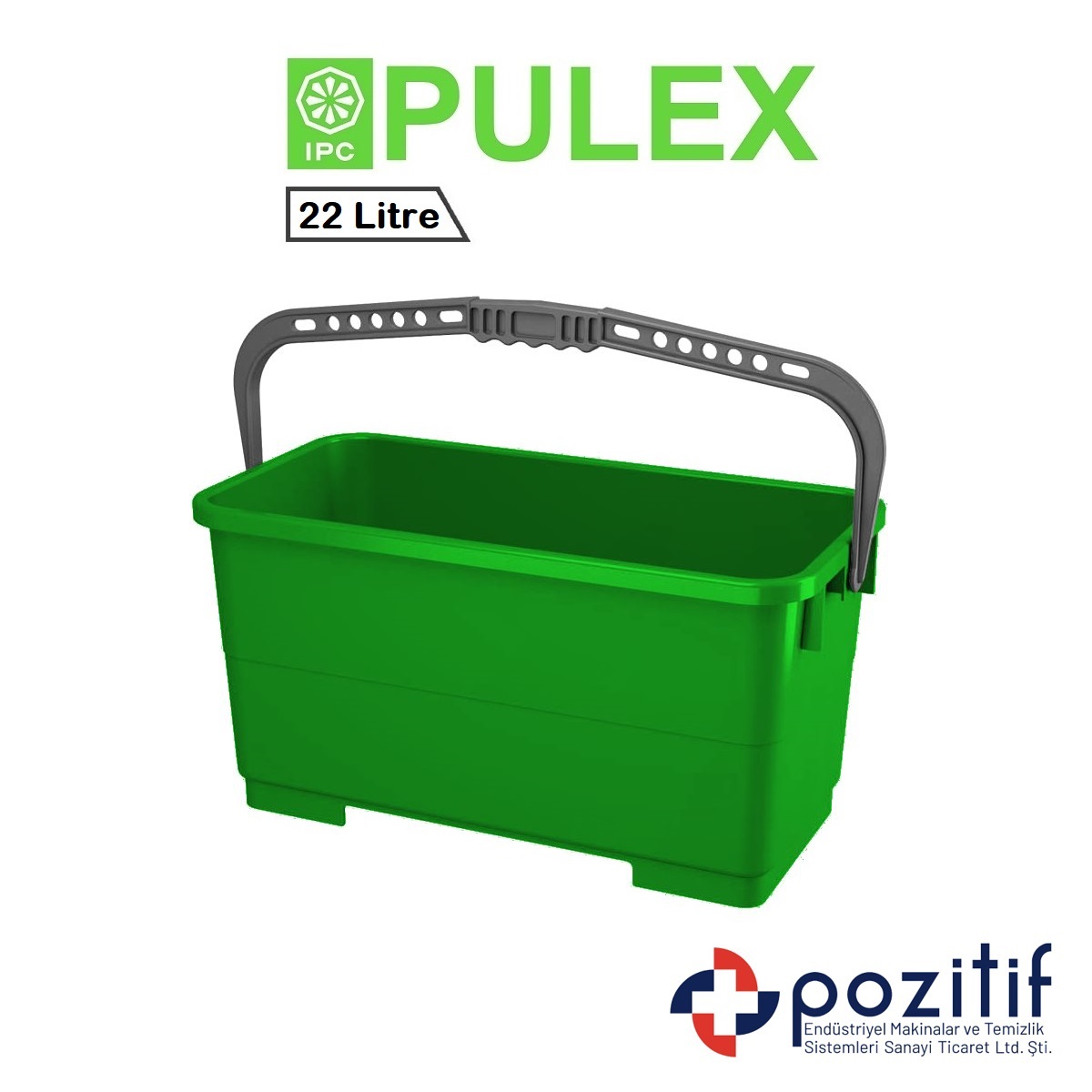 PULEX-SECC70015-22L-pozitif-Yesil Pulex Camcı Kovası 22 Litre - Yeşil - Görsel 1