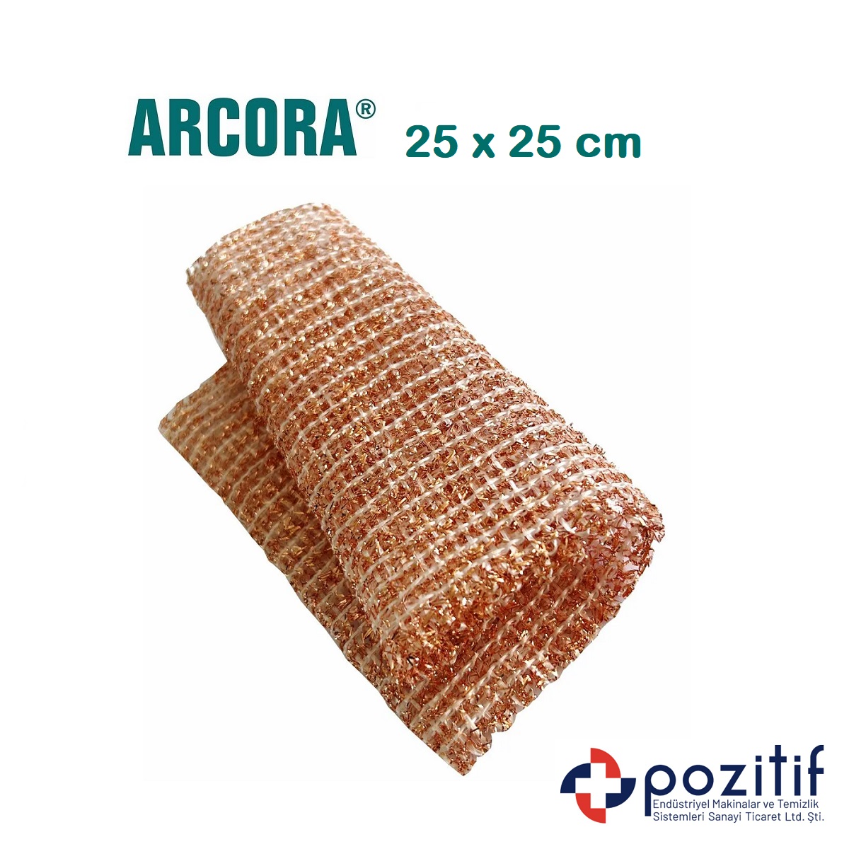 Arcore-Bakir-bez-Pozitifco ARCORA - Bakır Alaşımlı Bez - 25x25 cm - Görsel 1