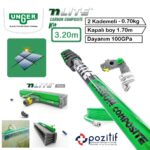 Unger nLITE – CARBON KIT-3 – Teleskobik Sırık Seti - Dış Cephe ve Güneş Paneli Yıkama - 3.20m