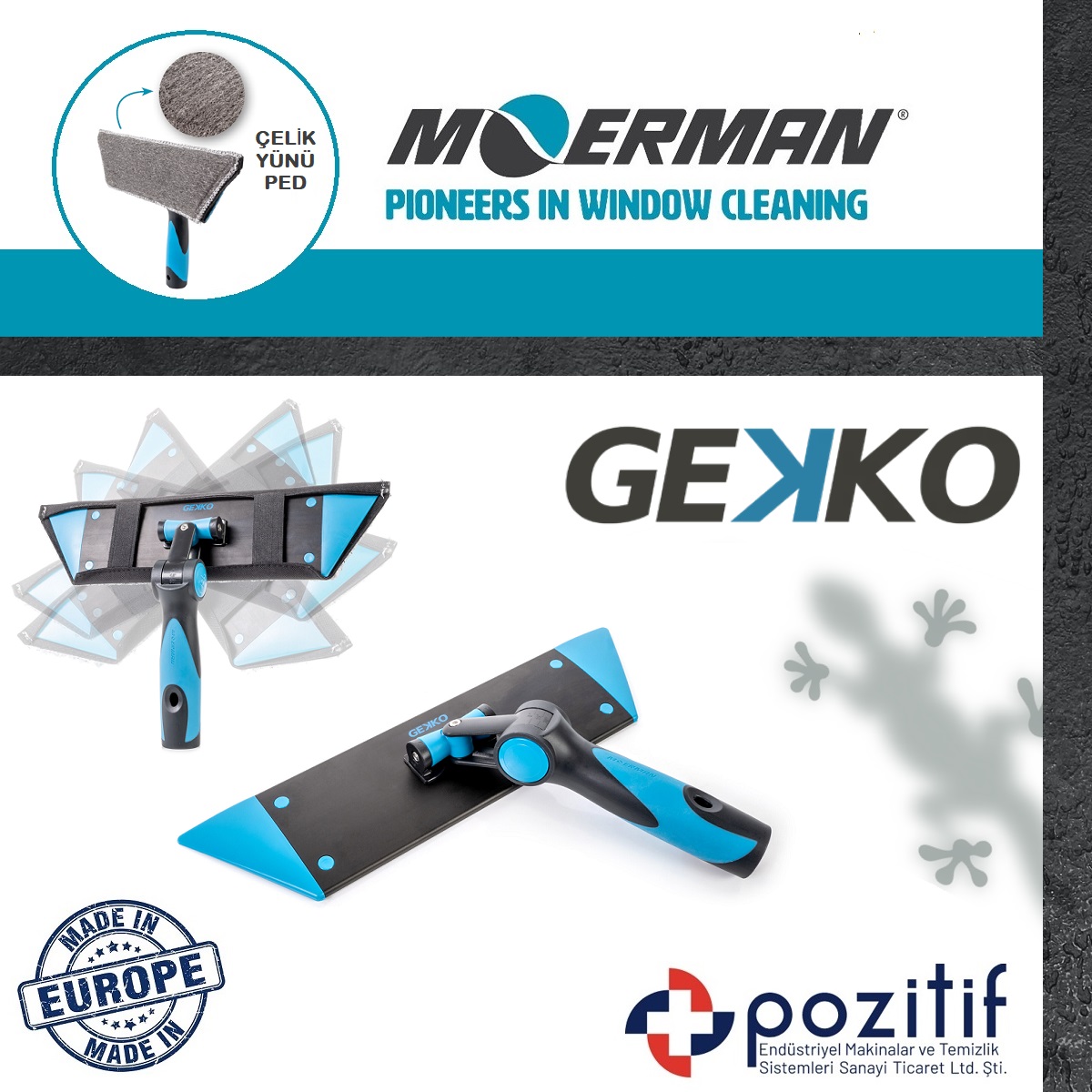 Moerman-steel-pad-pozitifco Moerman Gekko Ped Tutucu ve Çelik Yünlü Gekko Pedi - Görsel 1